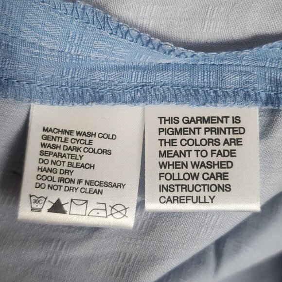 Tommy Bahama Shirt Mens Medium Blue 100% Silk Button Up Jacquard Hawaiian Casual - Picture 7 of 10